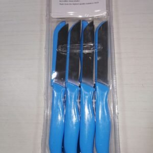 12-Piece Stainless Steel Kitchen Knife Set with Durable Blue Handles Sharp Fruit Paring Knives