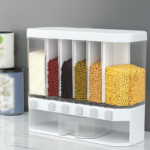 Multi-Functional 10Kg Wall-Mounted Food Dispenser with 6 Compartments – Pantry Storage Organizer
