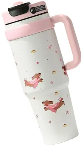 Premium Portable Water Tumbler with Comfort Handle | Car Cup Holder Friendly Travel Mug with Straw - Image 4