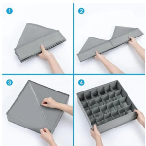 Foldable Grid Organizer for Underwear, Socks & Ties