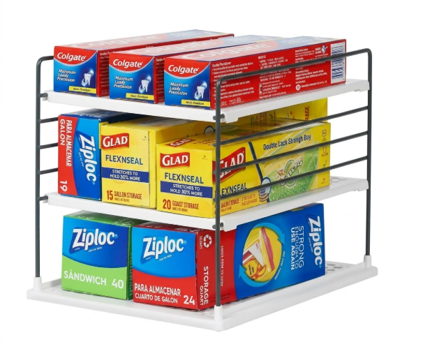 Metal Frame Cabinet Organizer with 3 Shelves - Image 2