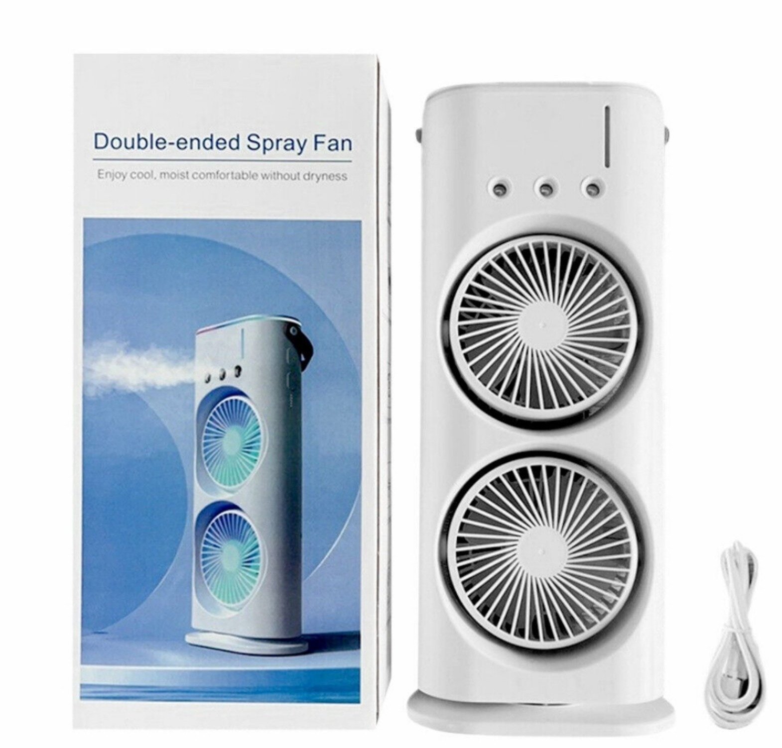 Double-Ended Spray Fan Portable Cooling Mist Humidifier