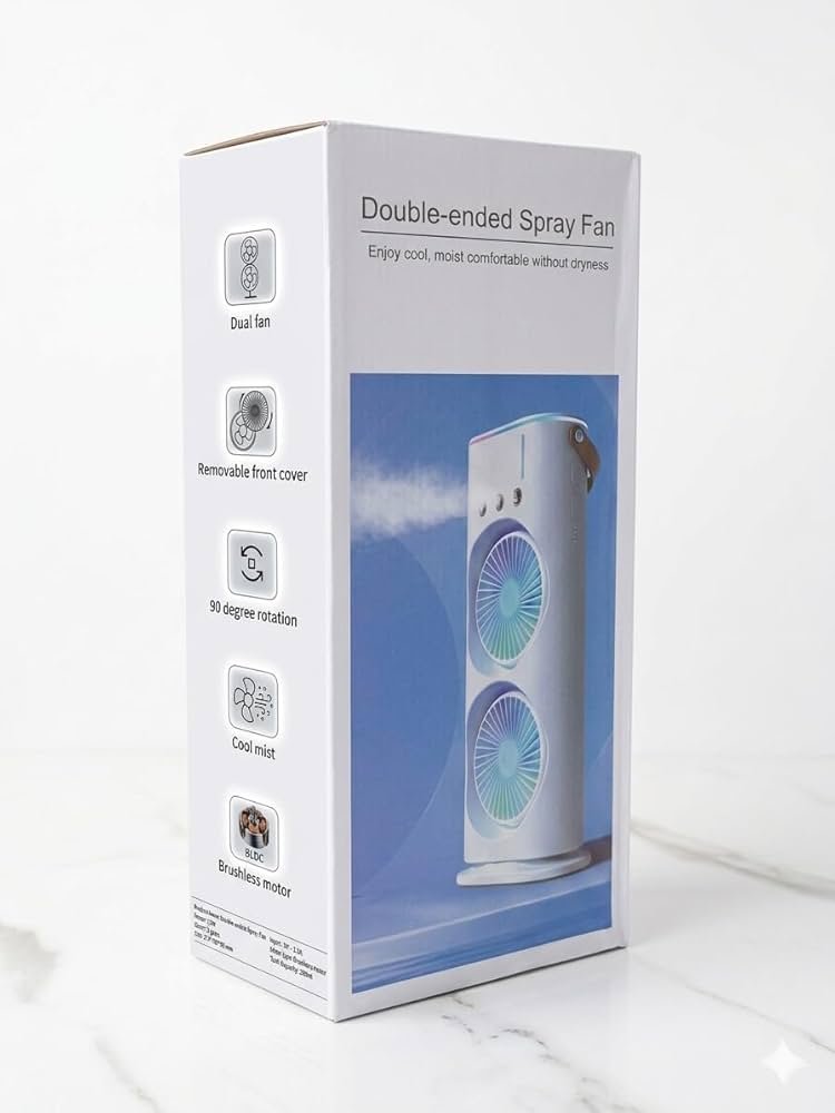 Double-Ended Spray Fan Portable Cooling Mist Humidifier - Image 2