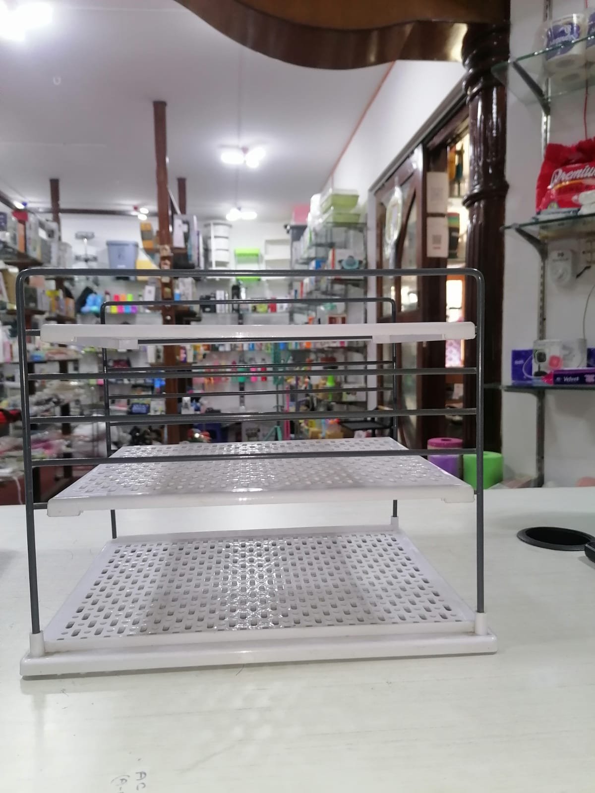 Metal Frame Cabinet Organizer with 3 Shelves - Image 4