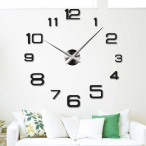 Large 3D DIY Mirror Wall Clock for Modern Home Decoration