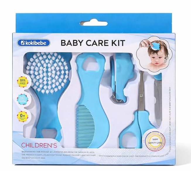 HI MOM 6-in-1 Baby Grooming Kit with Brush, Comb, Nail Clipper and Safety Tools - Image 2