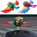Flying Bird Car Ornament with Fluttering Wings for Car and Motorcycle