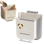Hanging Foldable Kitchen Trash Bin for Cabinet Door and Wall