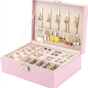 Double Layer Jewelry Storage Box for Rings, Necklaces, Earrings, and Accessories