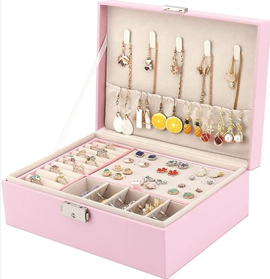 Double Layer Jewelry Storage Box for Rings, Necklaces, Earrings, and Accessories