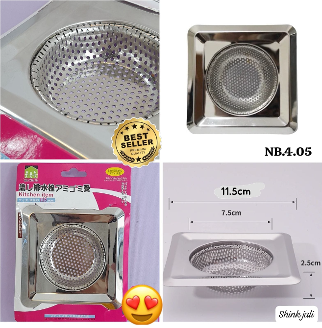 Square Stainless Steel Kitchen Sink Drain Strainer - Image 2