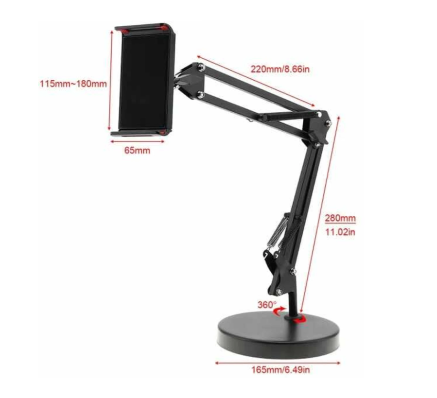 TECHGEAR Long Arm Tablet and Phone Holder with Adjustable Boom Mount - Image 3