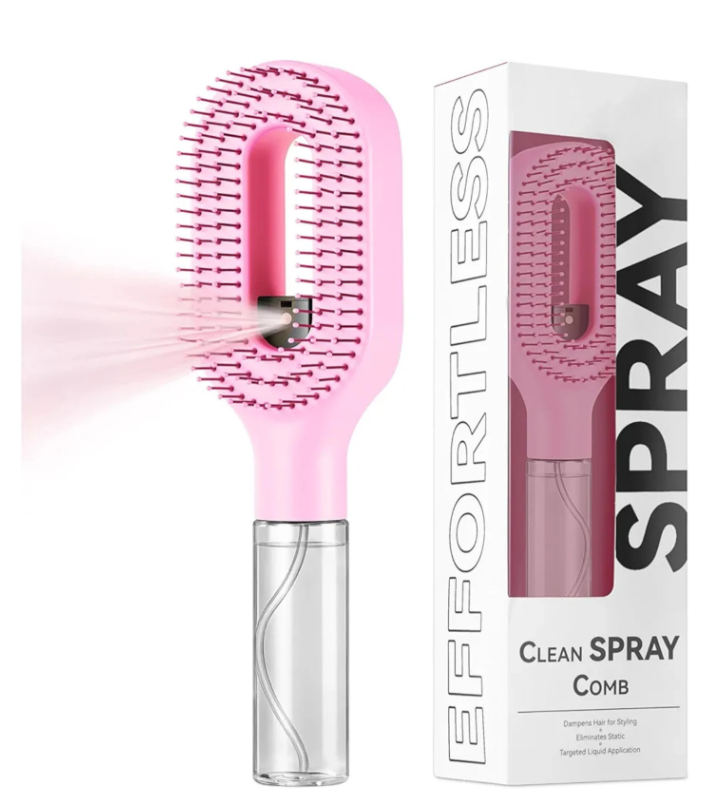 WeelBeel 2-in-1 Water Spray Hair Brush | Detangling & Anti-Frizz Spray Comb
