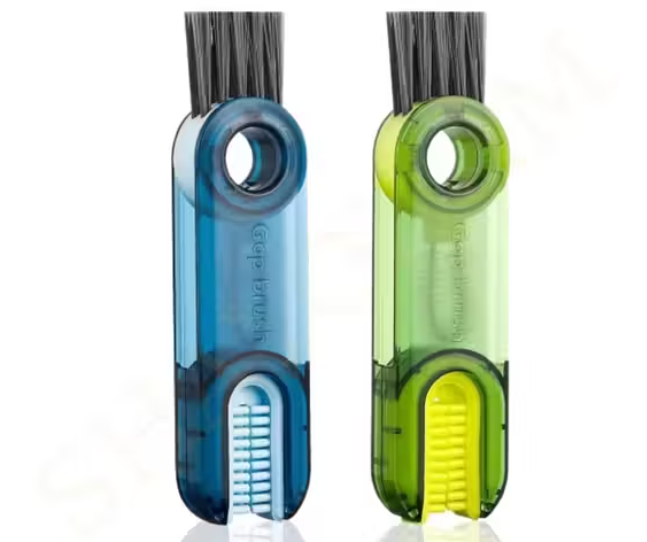 Portable 3-in-1 Cup Lid Cleaning Brush | Multifunctional Bottle & Lid Scrubbing Brush