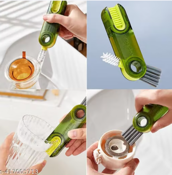 Portable 3-in-1 Cup Lid Cleaning Brush | Multifunctional Bottle & Lid Scrubbing Brush - Image 4