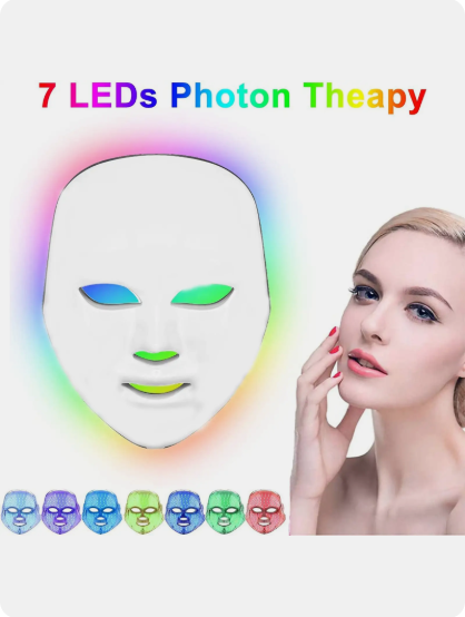 7 Color LED Light Therapy Face and Neck Mask for Skincare - Image 3