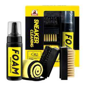 Quick Shoe Cleaning Kit with Foam Cleaner Spray and Medium Bristle Brush