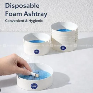 Portable Disposable Paper Ashtray with Ash Absorbing Balm